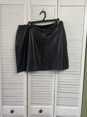 GAP Black Leather Mini Skirt